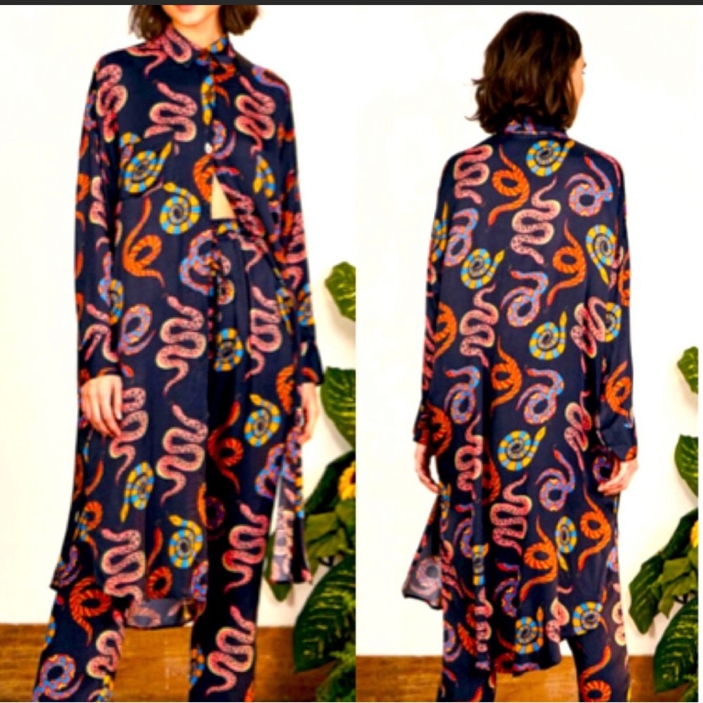 ISO FARM RIO BLACK SNAKES MAXI SHIRT XL
